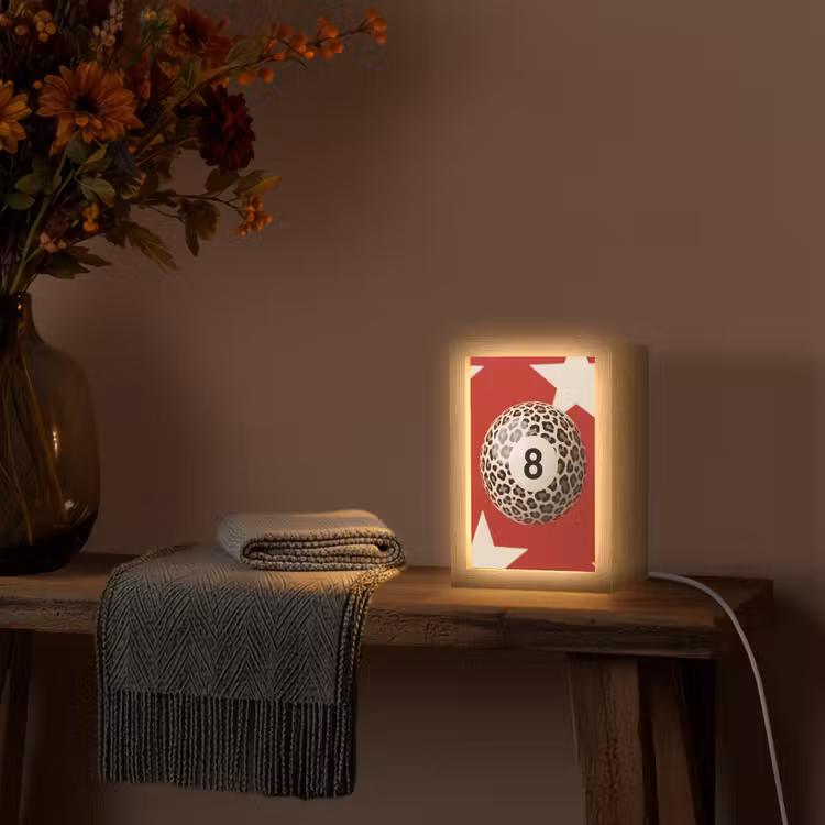 Gepersonaliseerde Lightbox - Spel - Dierenprint - Nummer 8 - Modern - Rood — 3
