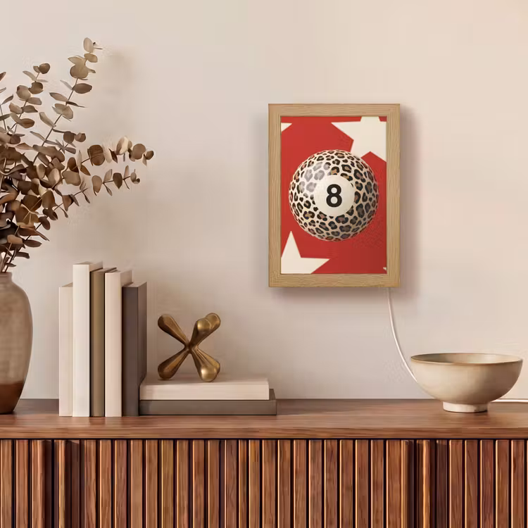 Gepersonaliseerde Lightbox - Spel - Dierenprint - Nummer 8 - Modern - Rood — 4
