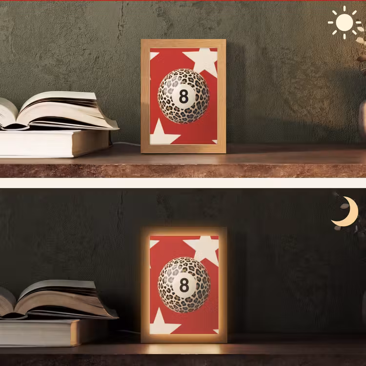 Gepersonaliseerde Lightbox - Spel - Dierenprint - Nummer 8 - Modern - Rood — 5