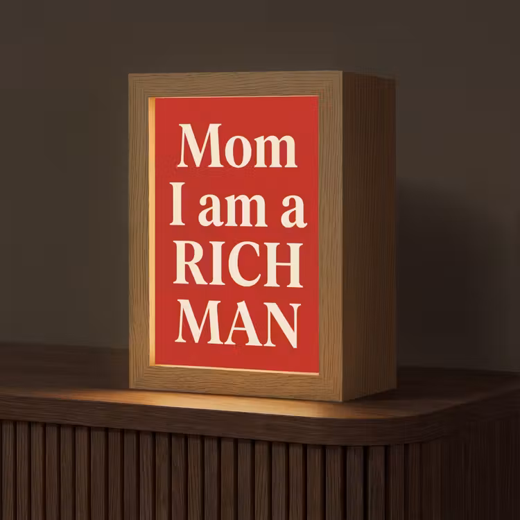 Gepersonaliseerde Lightbox - Tekst - Rijkdom - Motivatie - Rood - Modern — 1