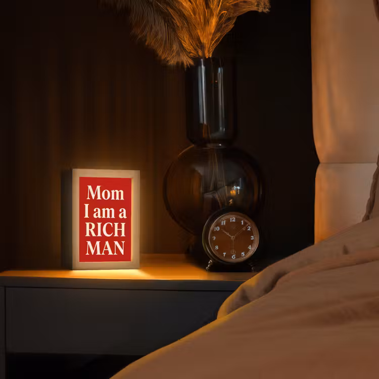 Gepersonaliseerde Lightbox - Tekst - Rijkdom - Motivatie - Rood - Modern — 2