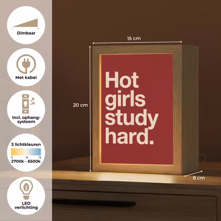 Gepersonaliseerde Lightbox - Tekst - Studie - Motivatie - Modern - Rood — 7