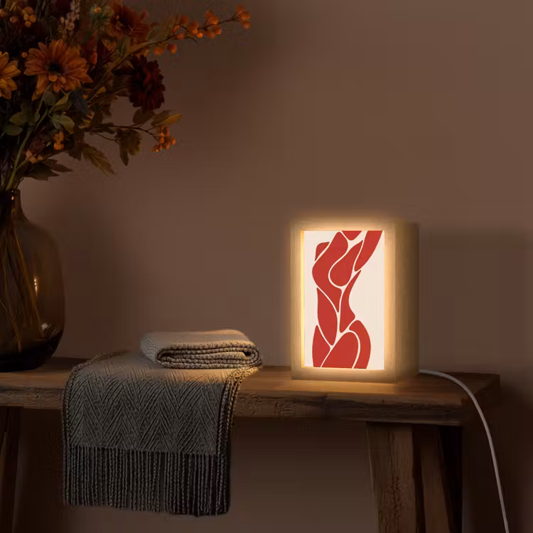 Gepersonaliseerde Lightbox - Vrouw - Figuur - Abstract - Modern - Rood — 3