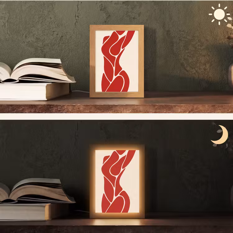 Gepersonaliseerde Lightbox - Vrouw - Figuur - Abstract - Modern - Rood — 5