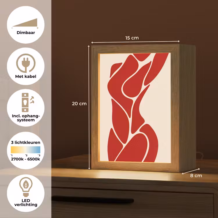 Gepersonaliseerde Lightbox - Vrouw - Figuur - Abstract - Modern - Rood — 7