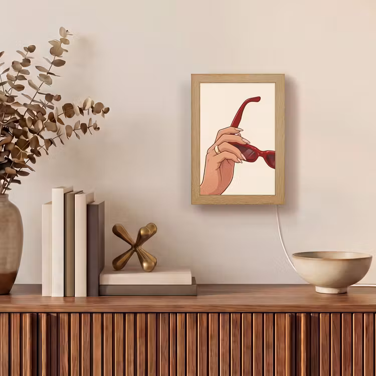Gepersonaliseerde Lightbox - Vrouw - Zonnebril - Mode - Rood - Illustratie — 4