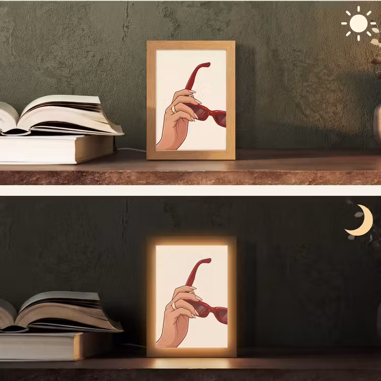 Gepersonaliseerde Lightbox - Vrouw - Zonnebril - Mode - Rood - Illustratie — 5
