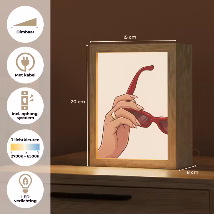 Gepersonaliseerde Lightbox - Vrouw - Zonnebril - Mode - Rood - Illustratie — 7