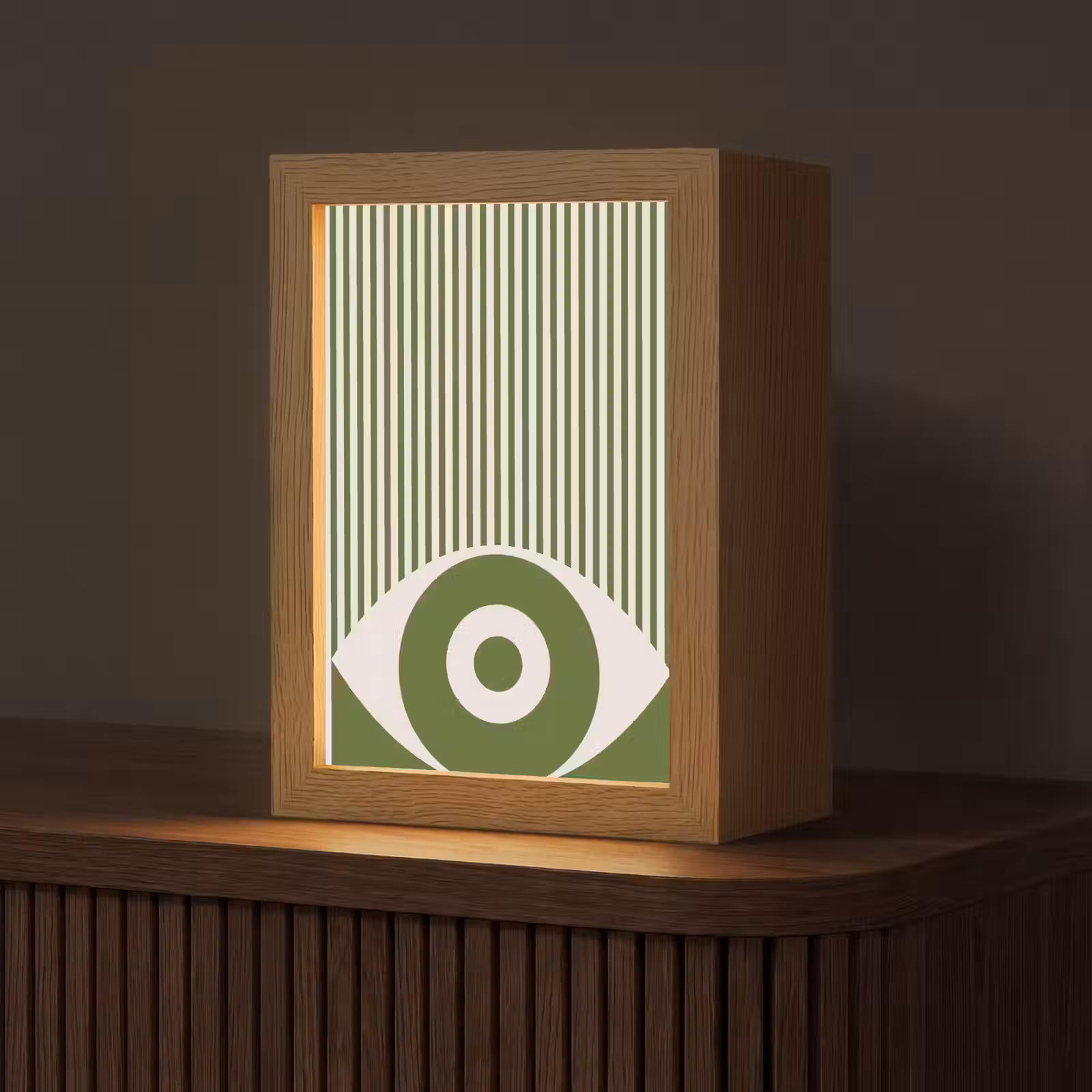 Gepersonaliseerde Lightbox - Abstract - Oog - Strepen - Modern - Groen — 1