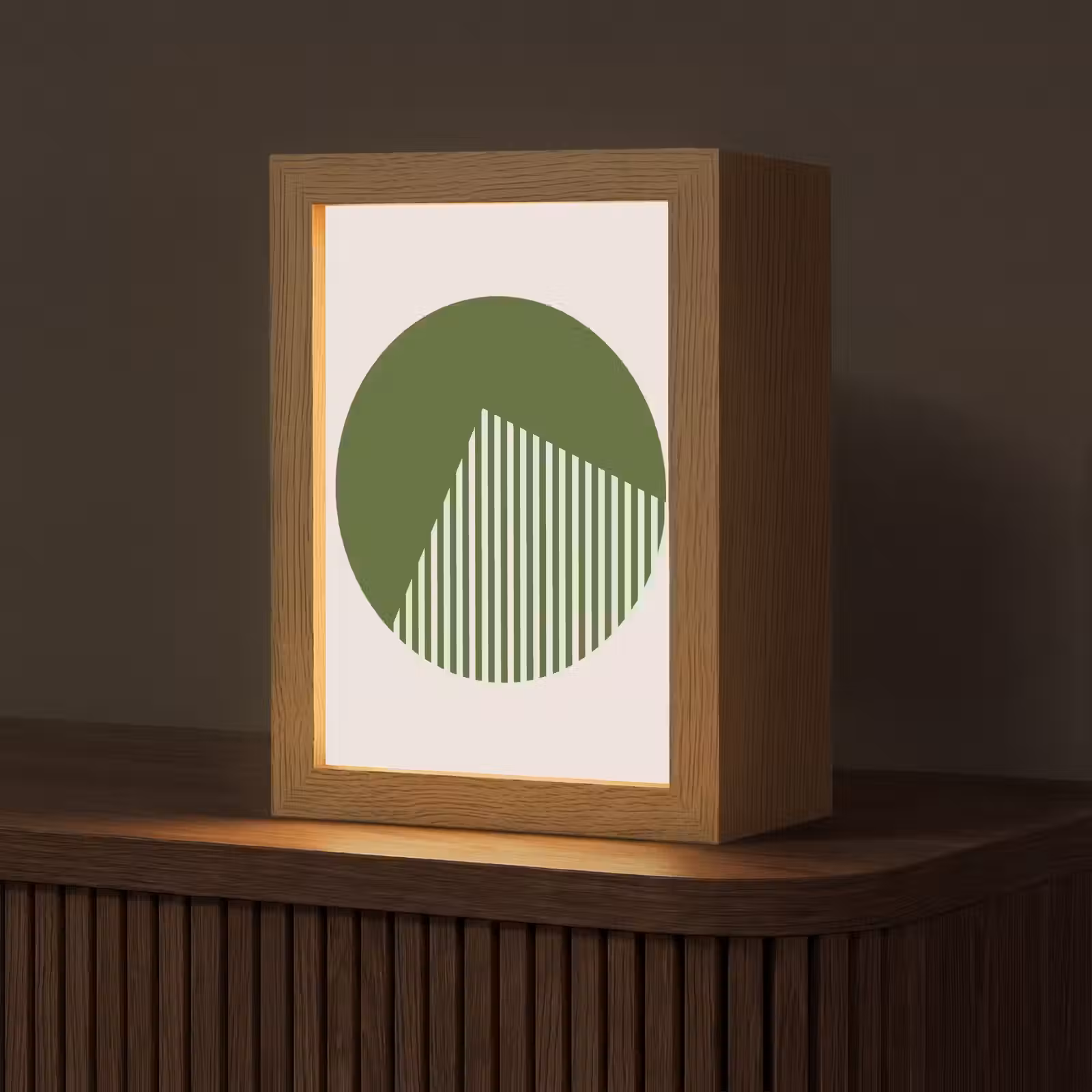 Gepersonaliseerde Lightbox - Cirkel - Strepen - Geometrisch - Abstract - Groen — 1