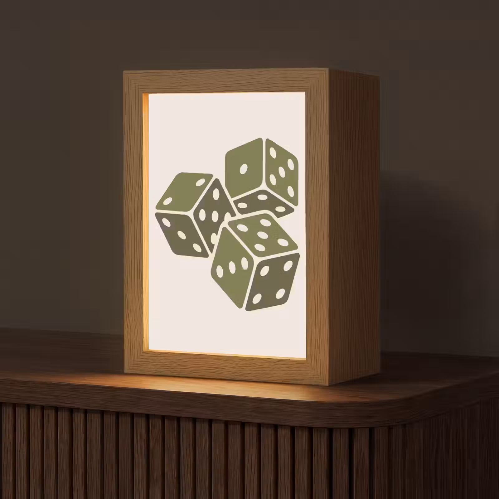Gepersonaliseerde Lightbox - Dobbelsteen - Spel - Groen - Abstract — 1