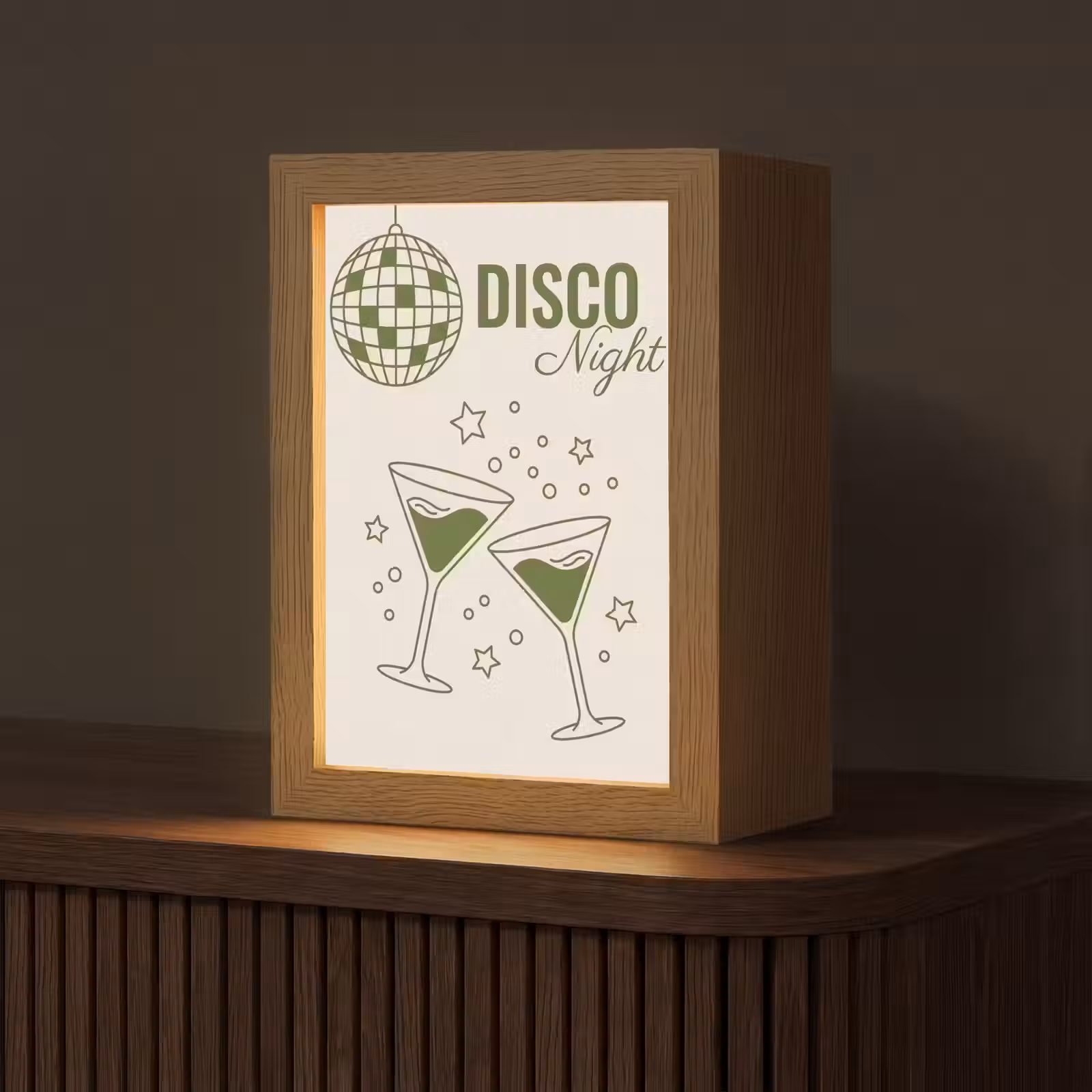 Gepersonaliseerde Lightbox - Feest - Disco - Drank - Illustratie - Groen — 1