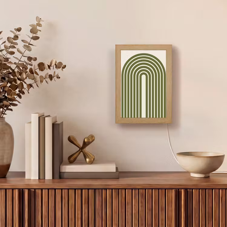 Gepersonaliseerde Lightbox - Abstract - Bogen - Modern - Groen - Kunst — 4
