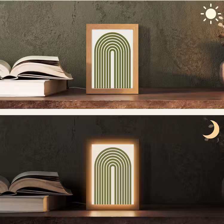 Gepersonaliseerde Lightbox - Abstract - Bogen - Modern - Groen - Kunst — 5