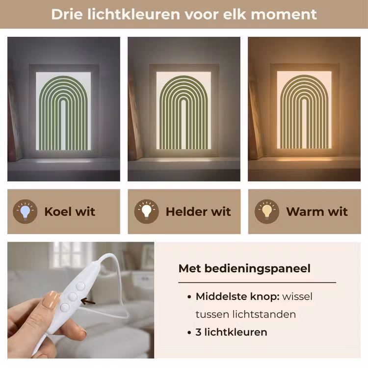 Gepersonaliseerde Lightbox - Abstract - Bogen - Modern - Groen - Kunst — 6