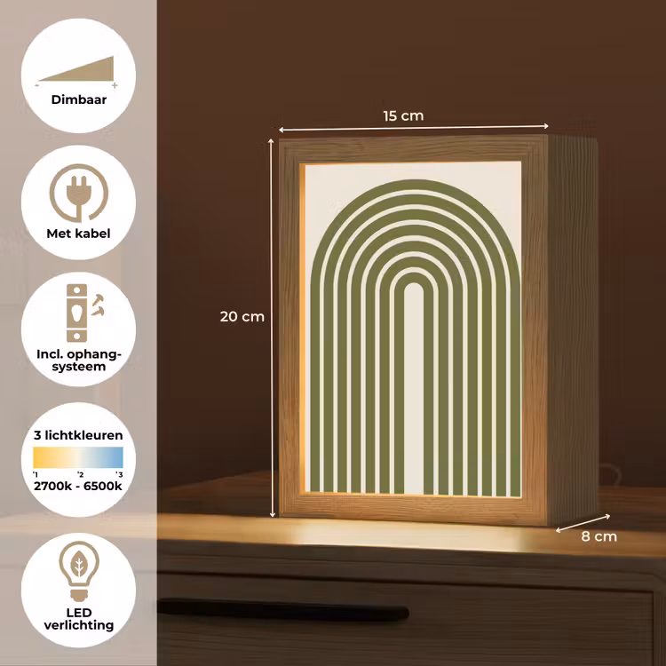 Gepersonaliseerde Lightbox - Abstract - Bogen - Modern - Groen - Kunst — 7