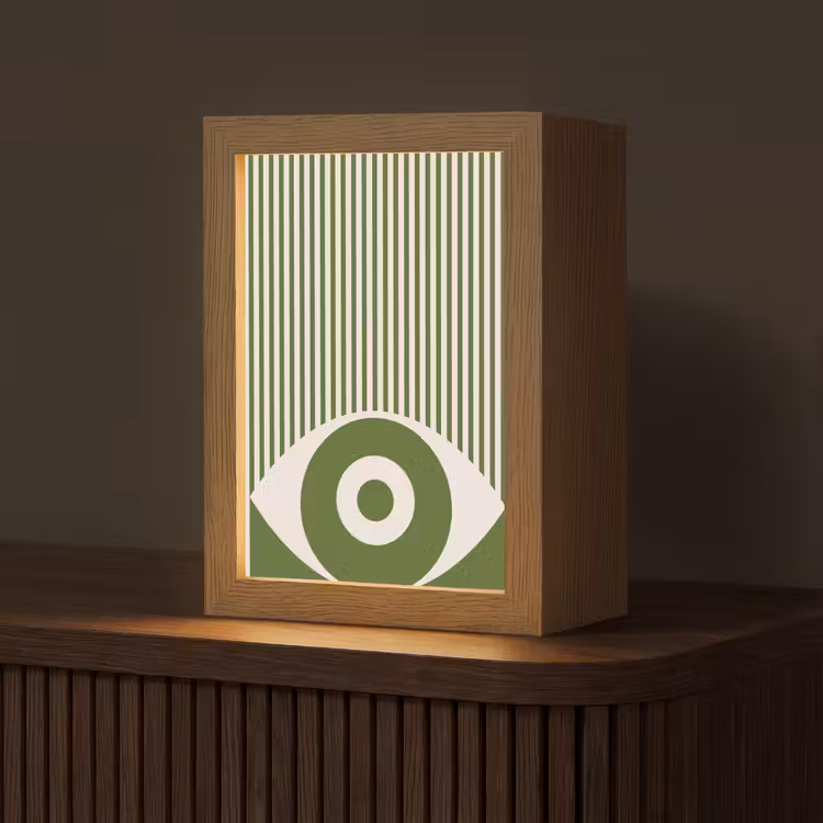 Gepersonaliseerde Lightbox - Abstract - Oog - Strepen - Modern - Groen — 1