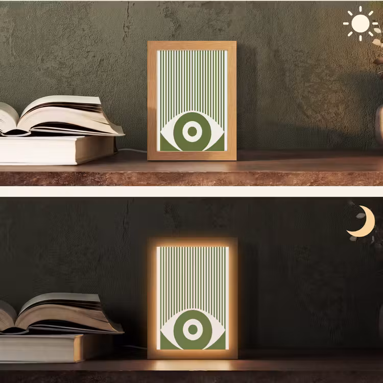 Gepersonaliseerde Lightbox - Abstract - Oog - Strepen - Modern - Groen — 5