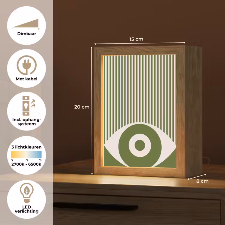 Gepersonaliseerde Lightbox - Abstract - Oog - Strepen - Modern - Groen — 7