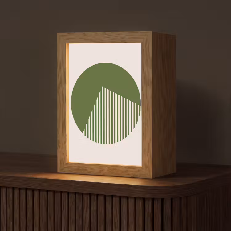 Gepersonaliseerde Lightbox - Cirkel - Strepen - Geometrisch - Abstract - Groen — 1