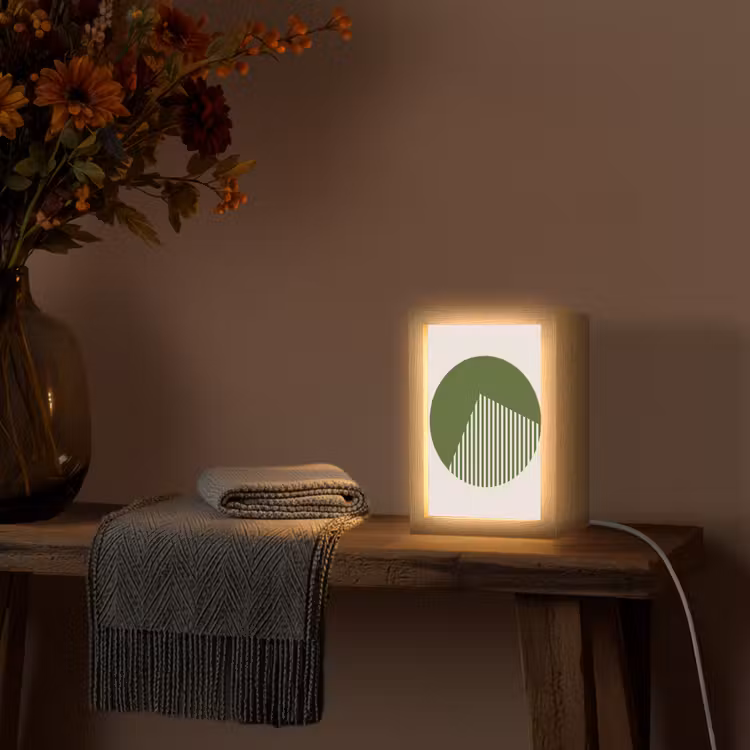 Gepersonaliseerde Lightbox - Cirkel - Strepen - Geometrisch - Abstract - Groen — 3