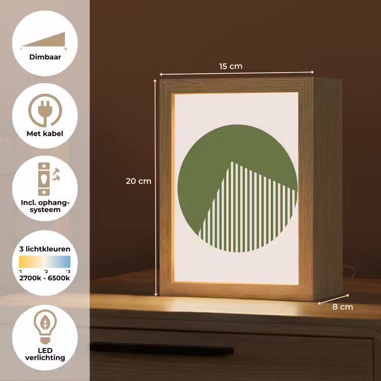 Gepersonaliseerde Lightbox - Cirkel - Strepen - Geometrisch - Abstract - Groen — 7