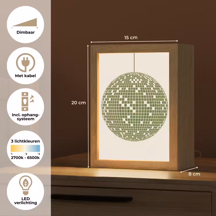 Gepersonaliseerde Lightbox - Disco - Bal - Groen - Abstract - Modern — 7