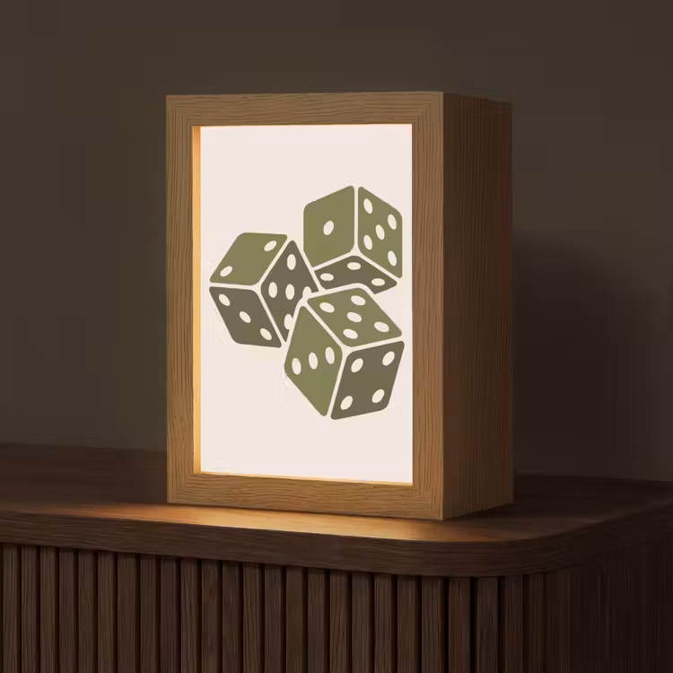 Gepersonaliseerde Lightbox - Dobbelsteen - Spel - Groen - Abstract — 1