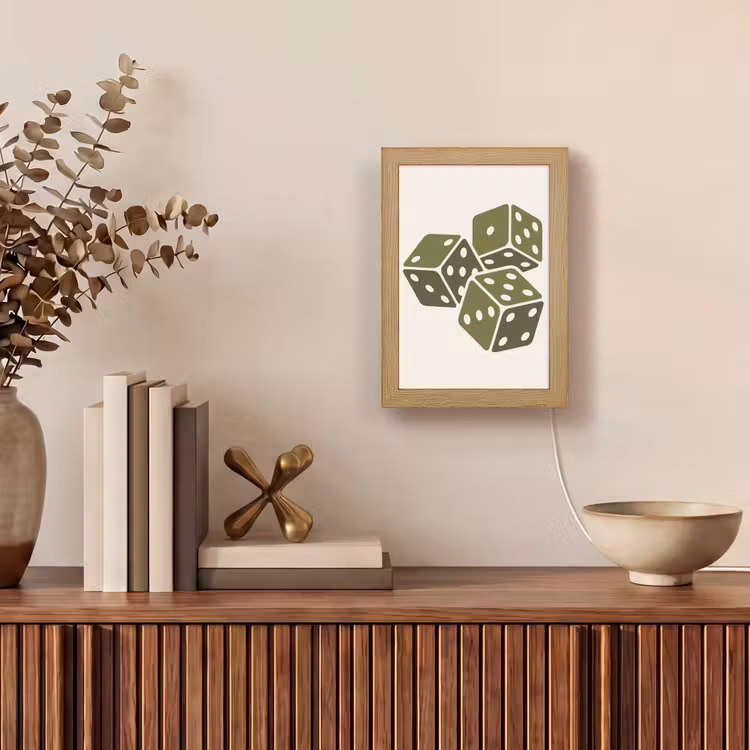 Gepersonaliseerde Lightbox - Dobbelsteen - Spel - Groen - Abstract — 4