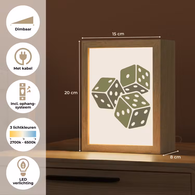 Gepersonaliseerde Lightbox - Dobbelsteen - Spel - Groen - Abstract — 7