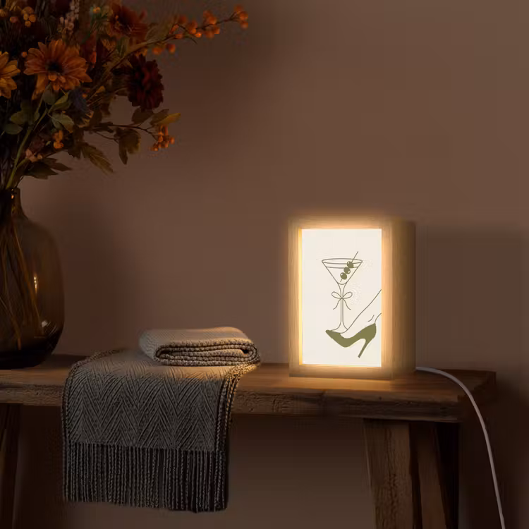 Gepersonaliseerde Lightbox - Drank - Martini - Hoge hak - Mode - Groen — 3
