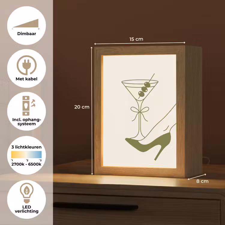 Gepersonaliseerde Lightbox - Drank - Martini - Hoge hak - Mode - Groen — 7