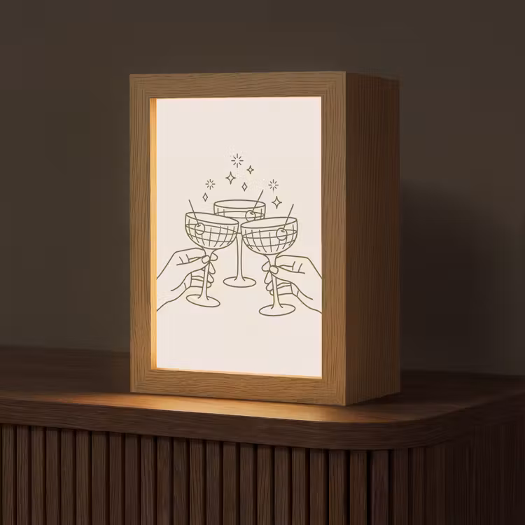 Gepersonaliseerde Lightbox - Drankjes - Feest - Proosten - Minimalistisch - Groen — 1