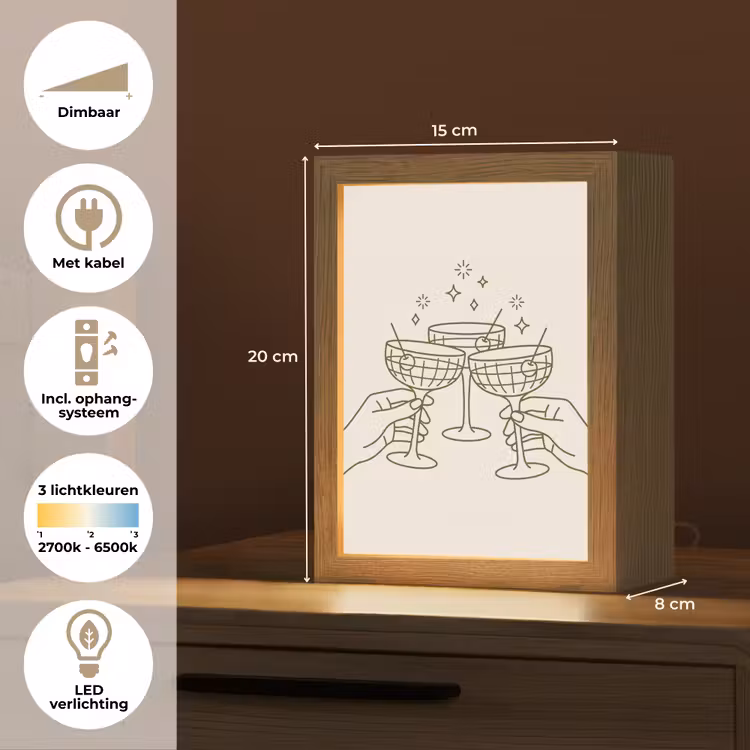 Gepersonaliseerde Lightbox - Drankjes - Feest - Proosten - Minimalistisch - Groen — 7