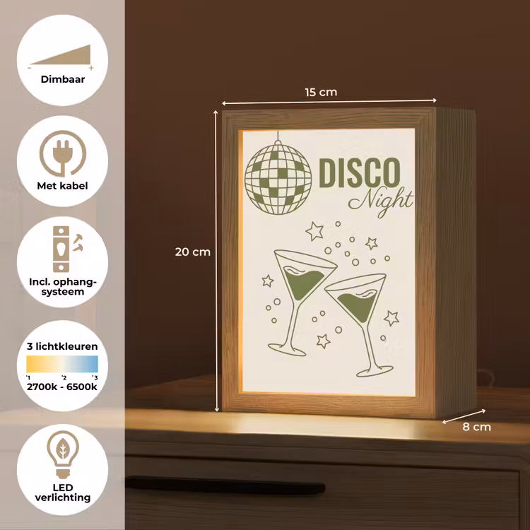 Gepersonaliseerde Lightbox - Feest - Disco - Drank - Illustratie - Groen — 7