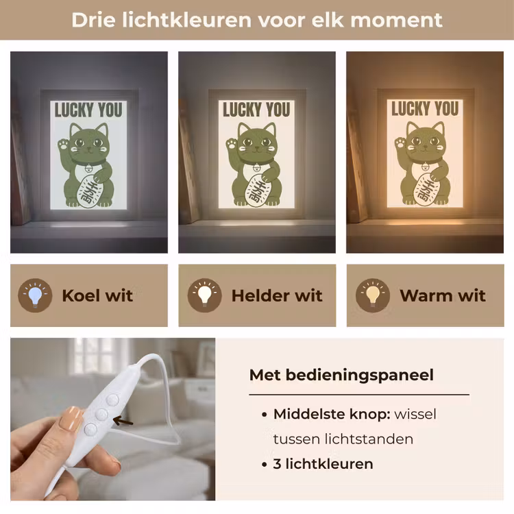 Gepersonaliseerde Lightbox - Kat - Geluk - Dieren - Modern - Groen — 6