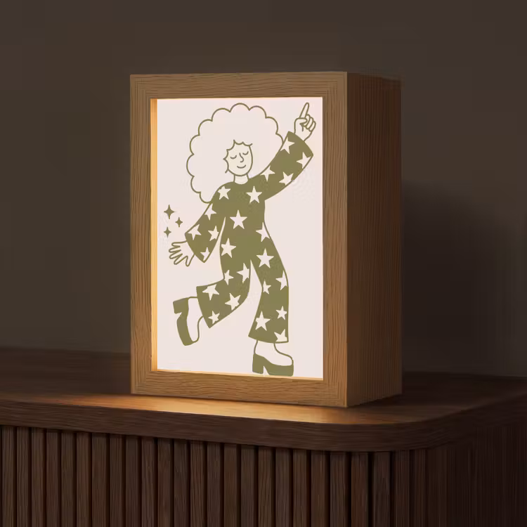 Gepersonaliseerde Lightbox - Mensen - Dansend - Feest - Vintage - Groen — 1