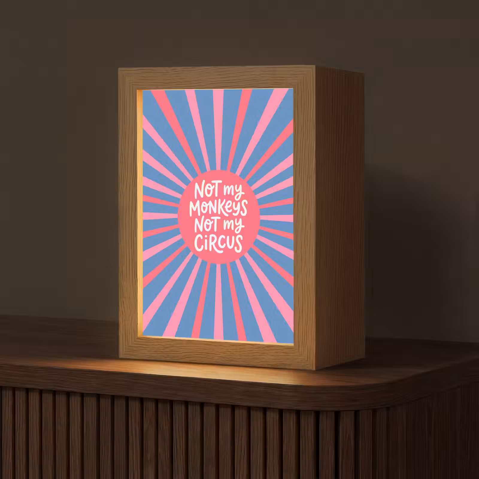 Gepersonaliseerde Lightbox - Spreuk - Grafisch - Abstract - Roze - Blauw — 1