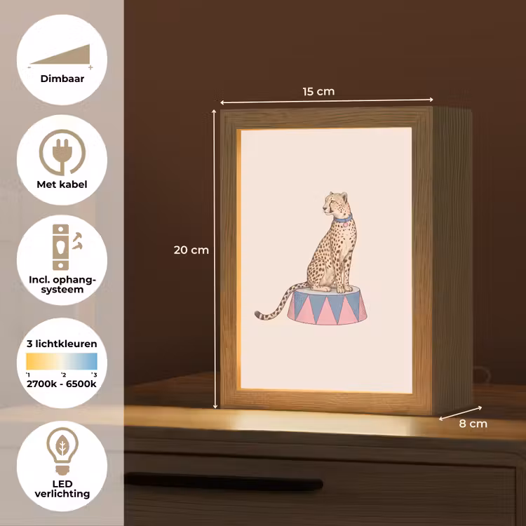 Gepersonaliseerde Lightbox - Dieren - Circus - Illustratie - Vintage - Roze — 7