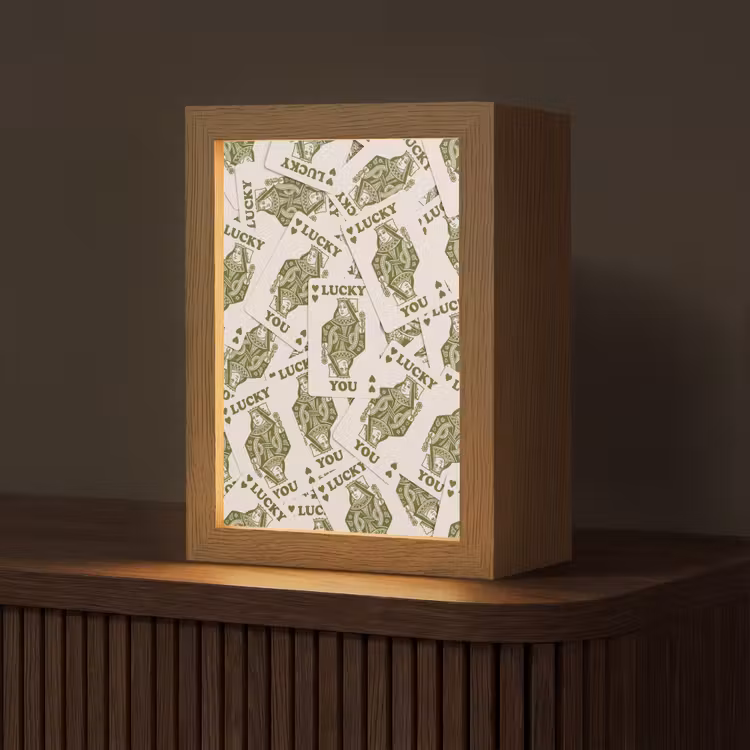 Gepersonaliseerde Lightbox - Kaarten - Koningin - Patroon - Groen - Spel — 1