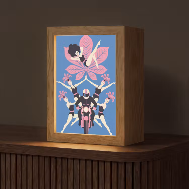 Gepersonaliseerde Lightbox - Mensen - Dans - Motor - Retro - Roze — 1