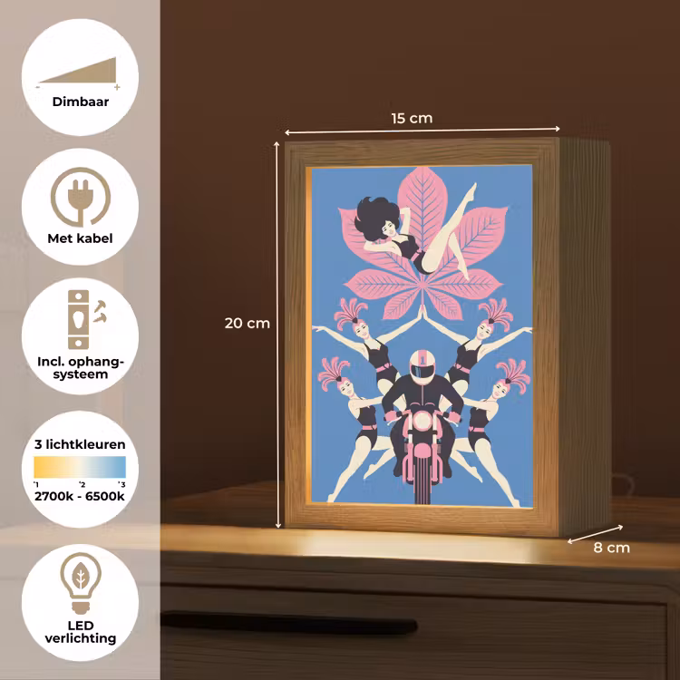 Gepersonaliseerde Lightbox - Mensen - Dans - Motor - Retro - Roze — 7