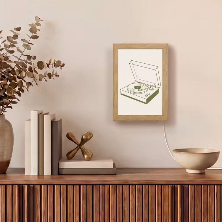 Gepersonaliseerde Lightbox - Platenspeler - Vinyl - Muziek - Minimalistisch - Groen — 4