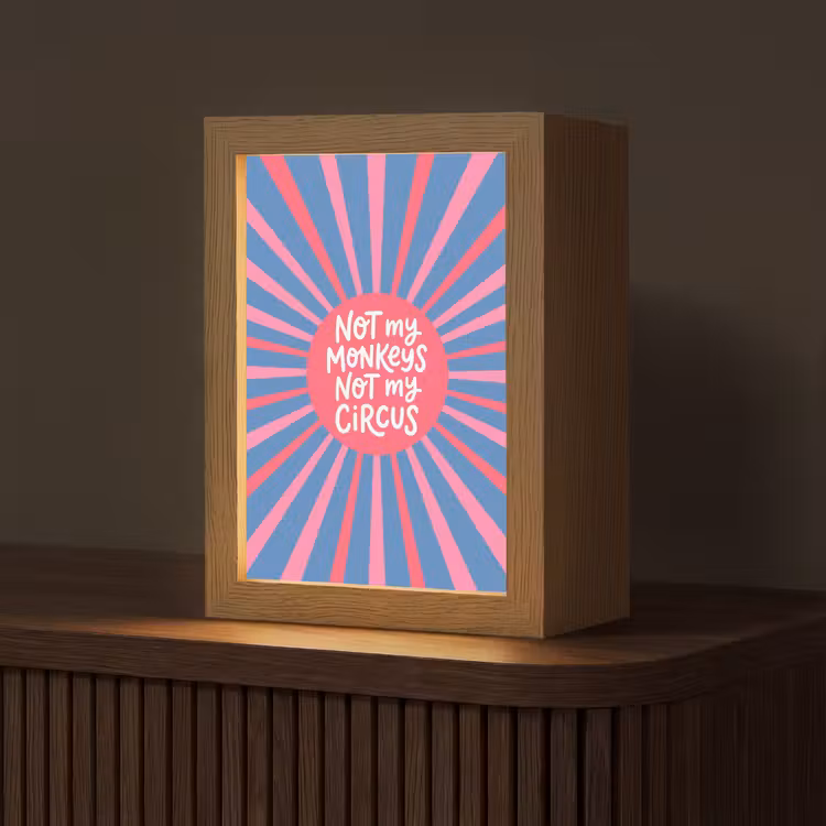 Gepersonaliseerde Lightbox - Spreuk - Grafisch - Abstract - Roze - Blauw — 1
