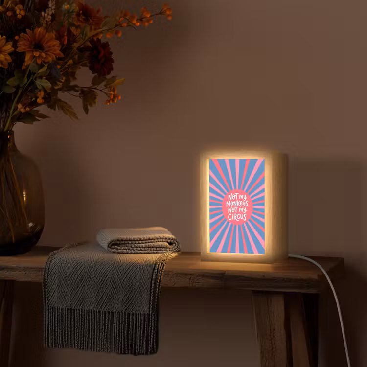 Gepersonaliseerde Lightbox - Spreuk - Grafisch - Abstract - Roze - Blauw — 3