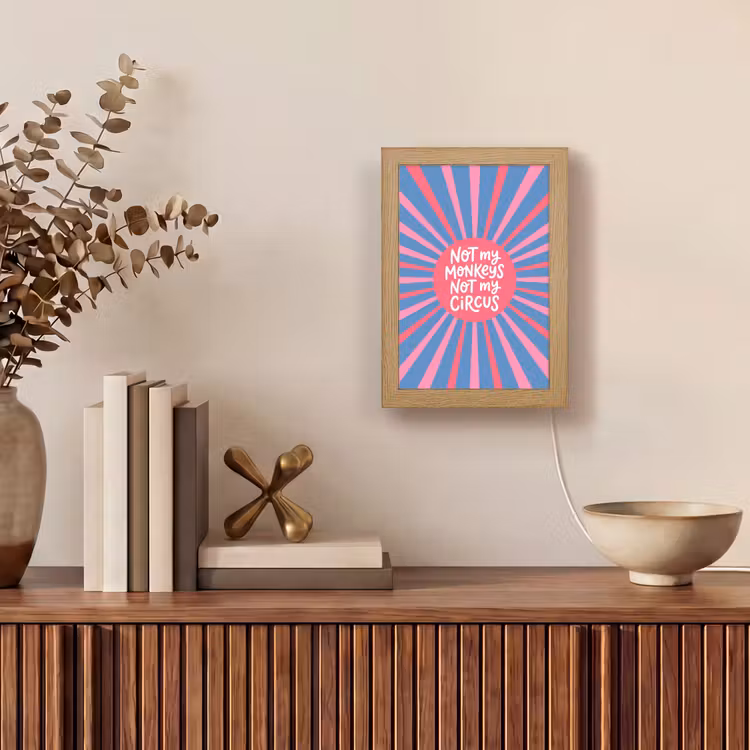 Gepersonaliseerde Lightbox - Spreuk - Grafisch - Abstract - Roze - Blauw — 4