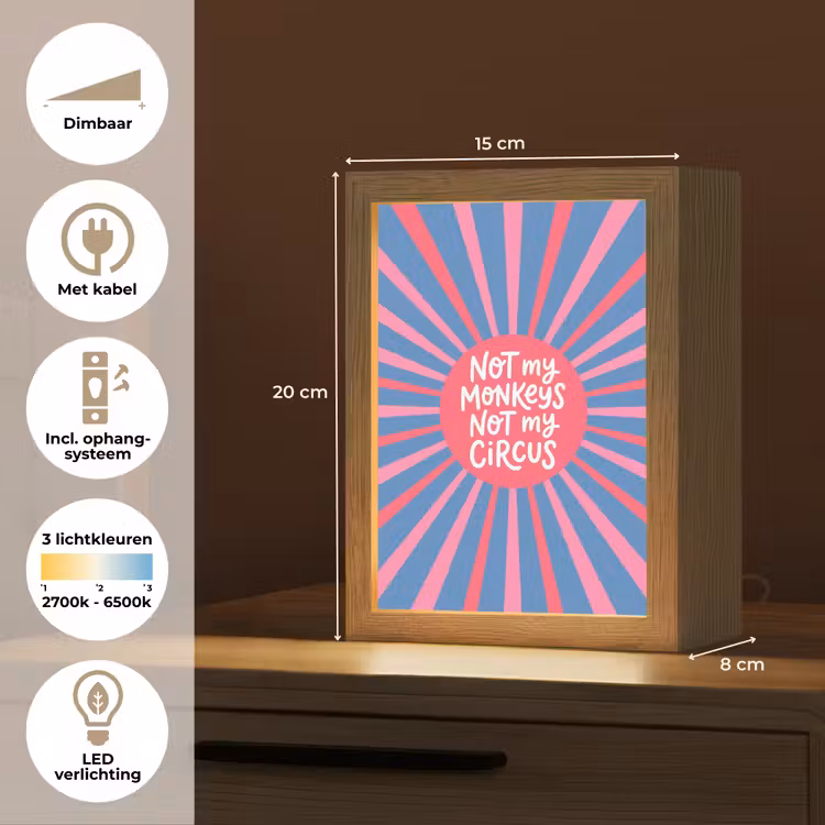 Gepersonaliseerde Lightbox - Spreuk - Grafisch - Abstract - Roze - Blauw — 7