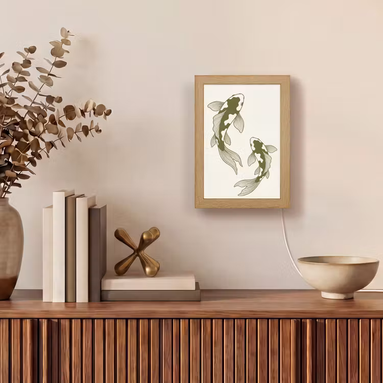 Gepersonaliseerde Lightbox - Vis - Zwemmend - Groen - Abstract - Dieren — 4