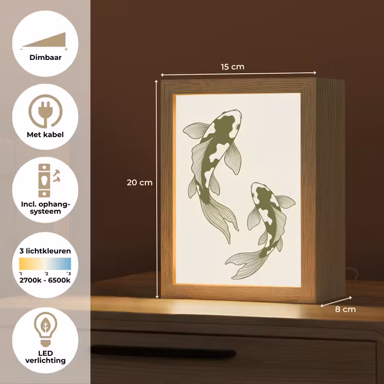 Gepersonaliseerde Lightbox - Vis - Zwemmend - Groen - Abstract - Dieren — 7