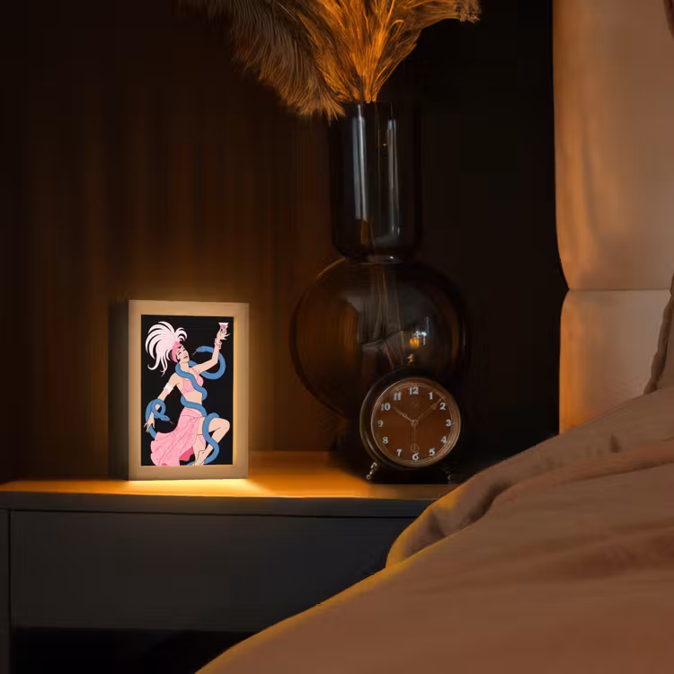Gepersonaliseerde Lightbox - Vrouw - Danseres - Slangen - Art Deco - Roze — 2